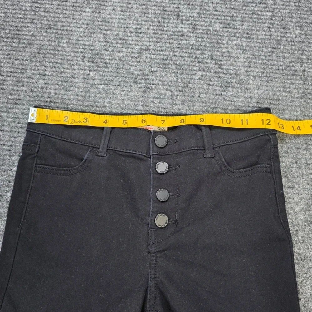 Jordache High Rise Super Skinny Jeans Women's Size 12 Slim‎ Black Button Denim